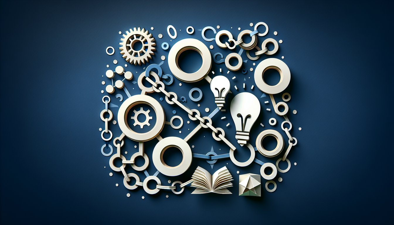 Paper art illustration for a linking verbs quiz on a dark blue background