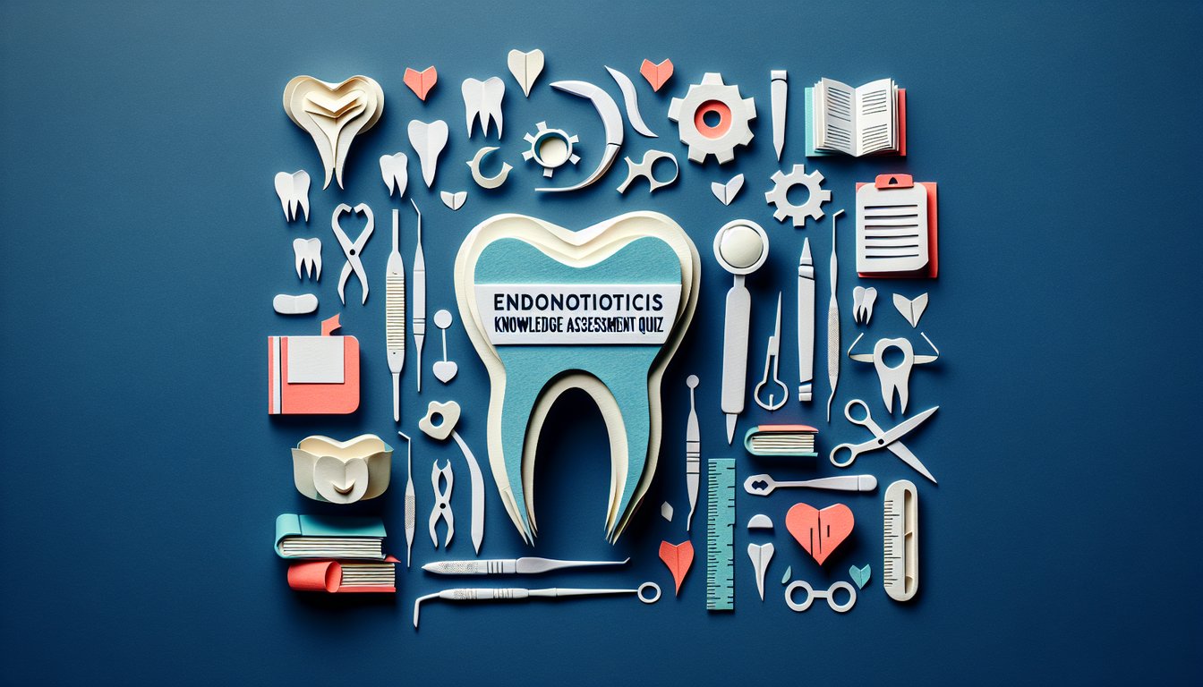 Colorful paper art promoting Endodontics Knowledge Assessment Quiz