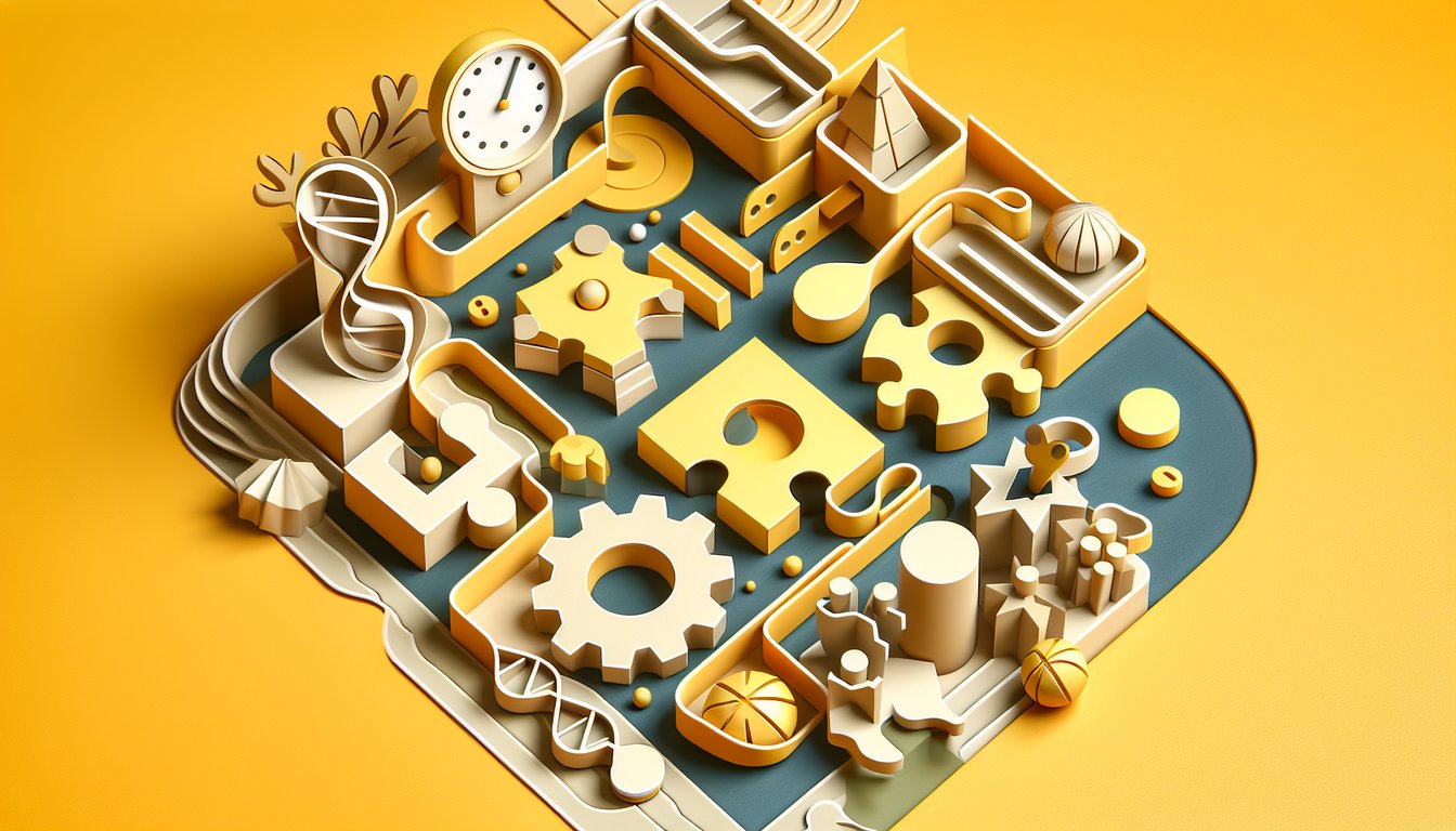 Paper art illustration for Poppy Playtime character quiz on a golden yellow background