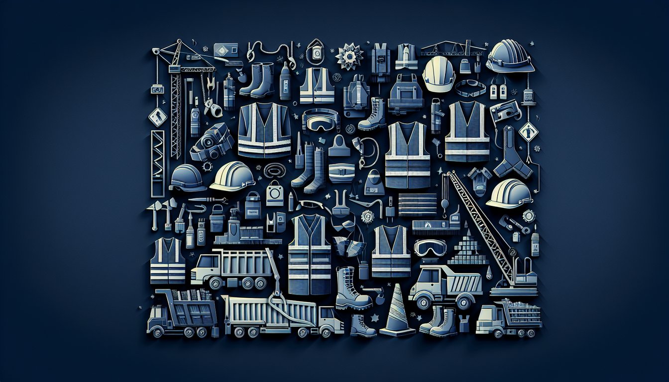 Colorful paper art depicting elements related to Construction Safety Orientation Quiz