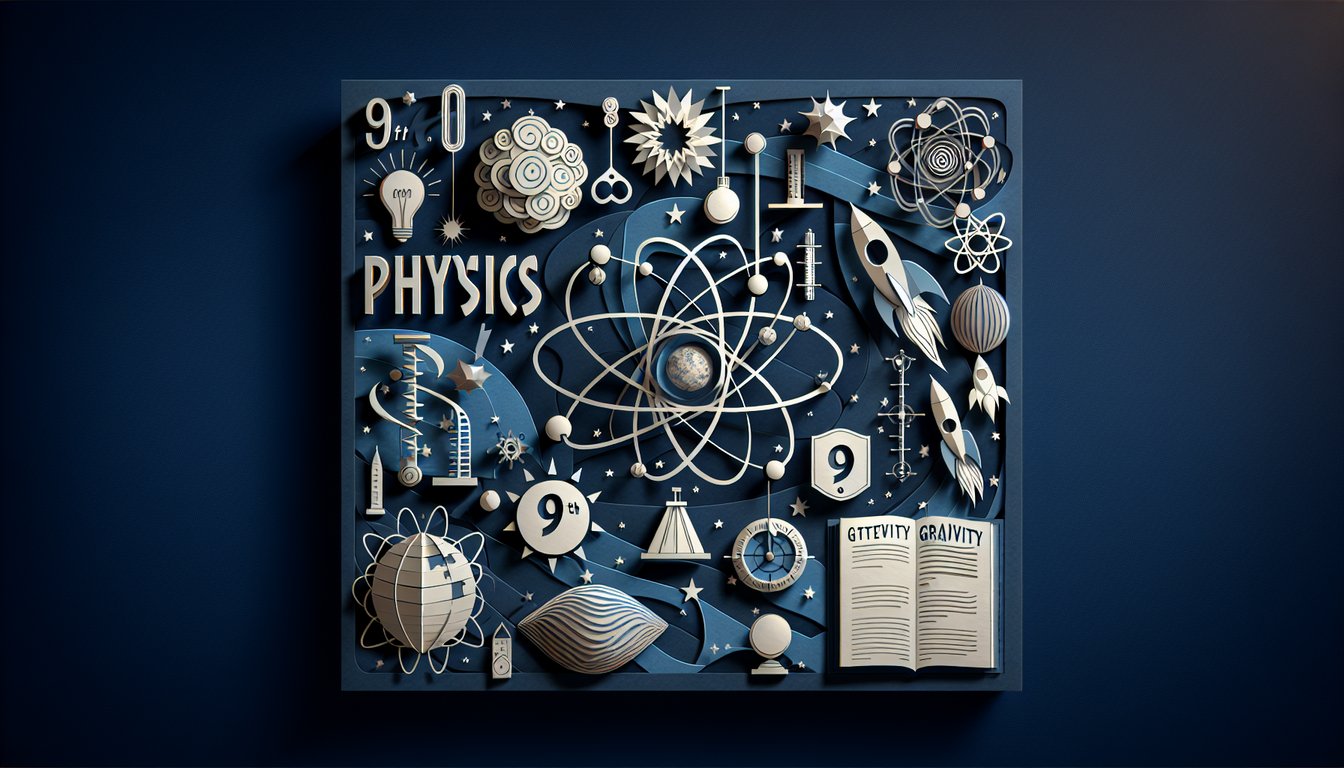 Paper art representing a trivia quiz for 9th-grade physics students to self-assess and reinforce knowledge
