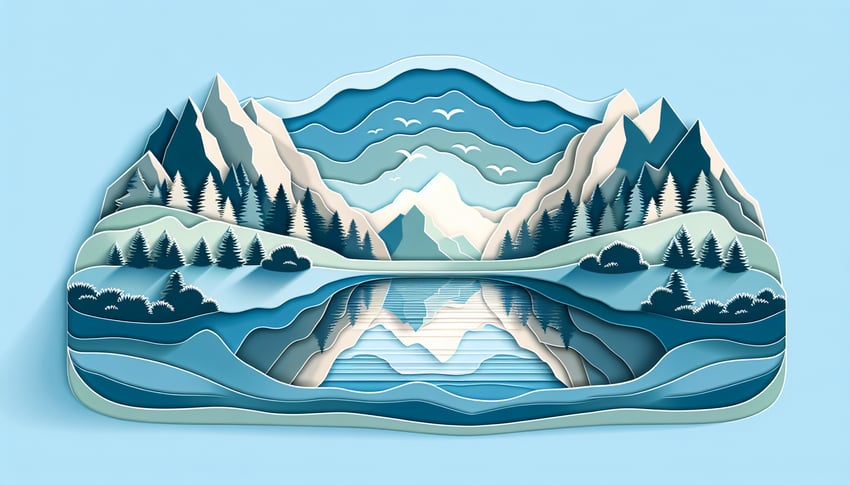 Paper art illustration for a personality quiz determining if you are a dominant Seme or a gentle Uke on a sky blue background.