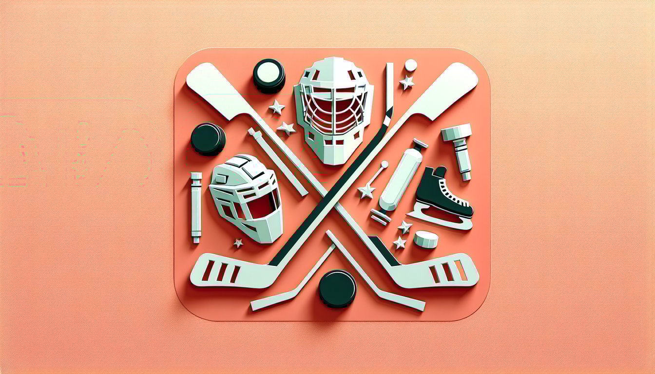 Paper art quiz banner Atlanta Thrashers trivia coral background with hockey stick puck scoreboard icons
