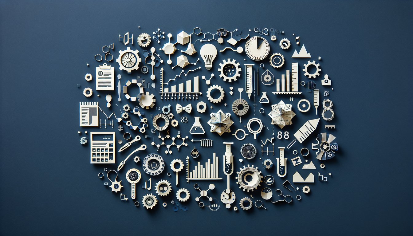 3D voxel art showcasing the Quantitative Research Methods course