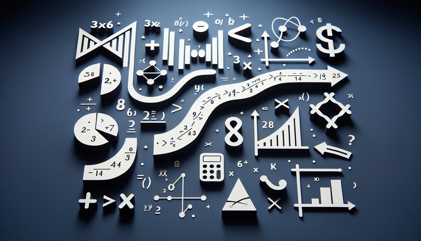 Paper art representing a trivia quiz on exponential and logarithmic concepts for high school algebra students.