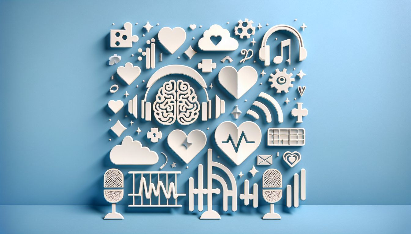 Paper art illustration for BTS ideal type personality quiz on a sky blue background.