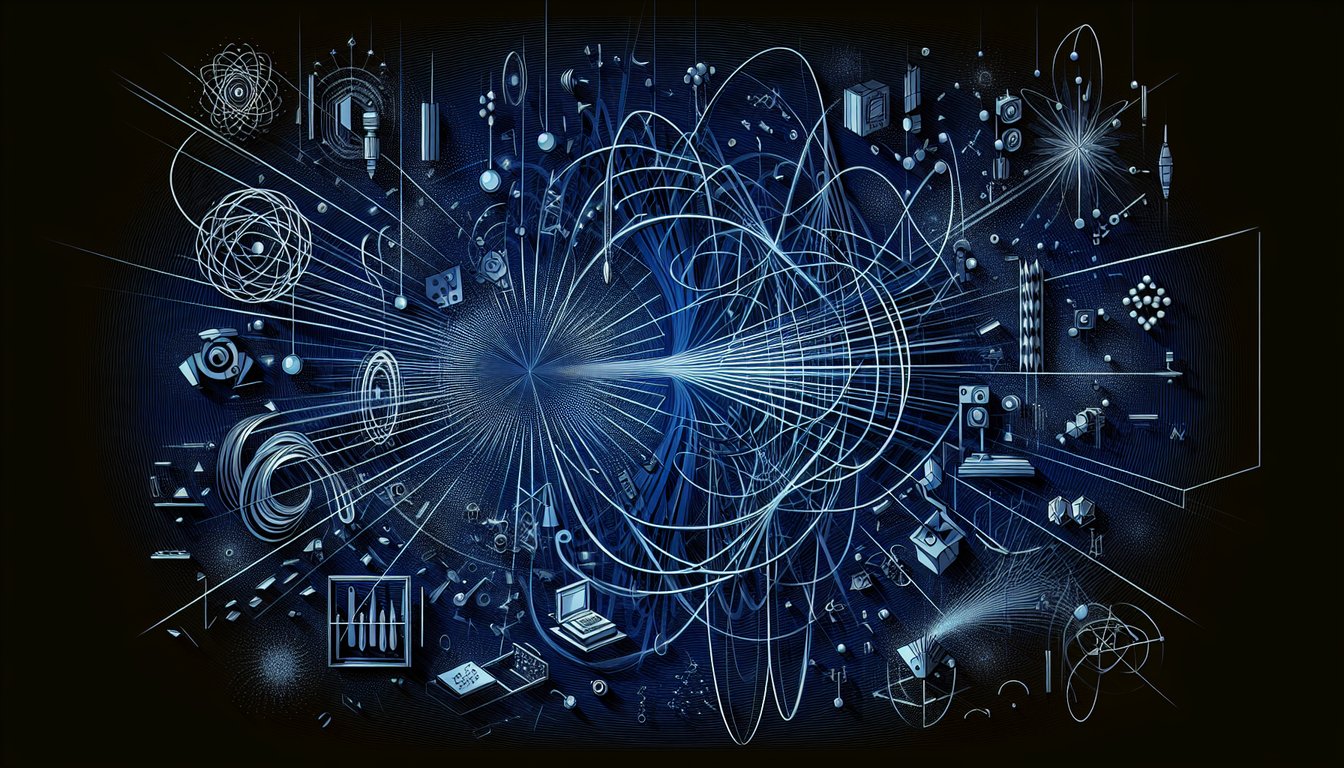 3D voxel art illustrating Quantum Optics and Devices course content