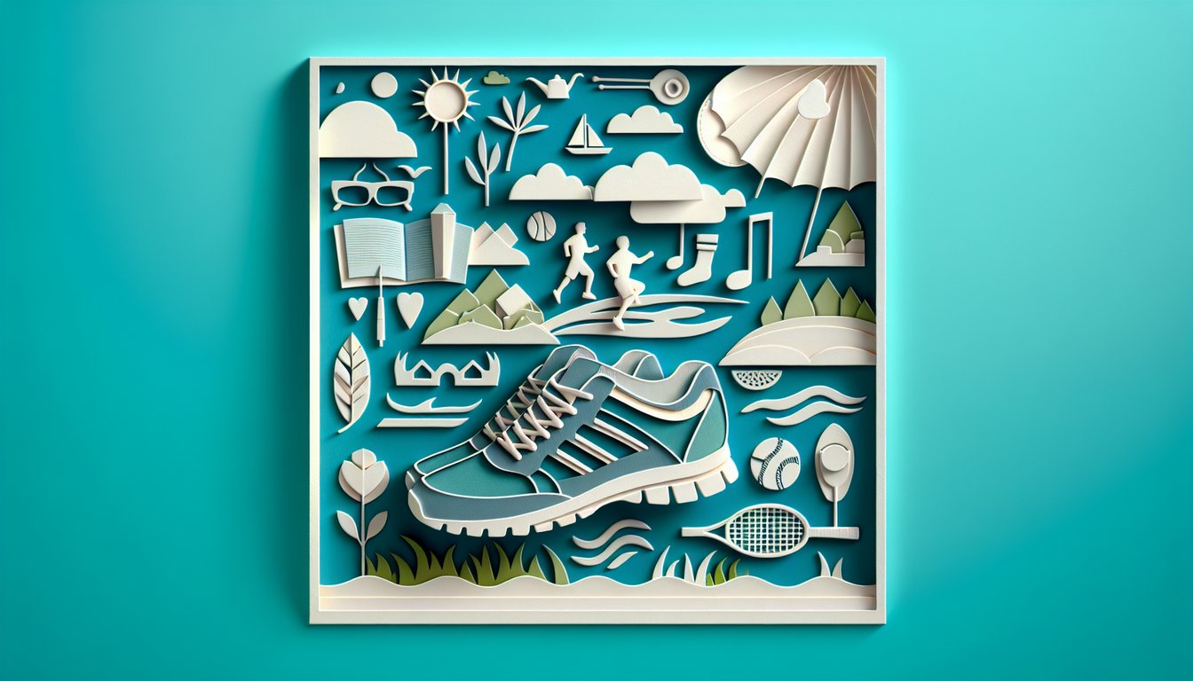 paper cut open book with flying pages sun rays and summer reading quiz text on teal background