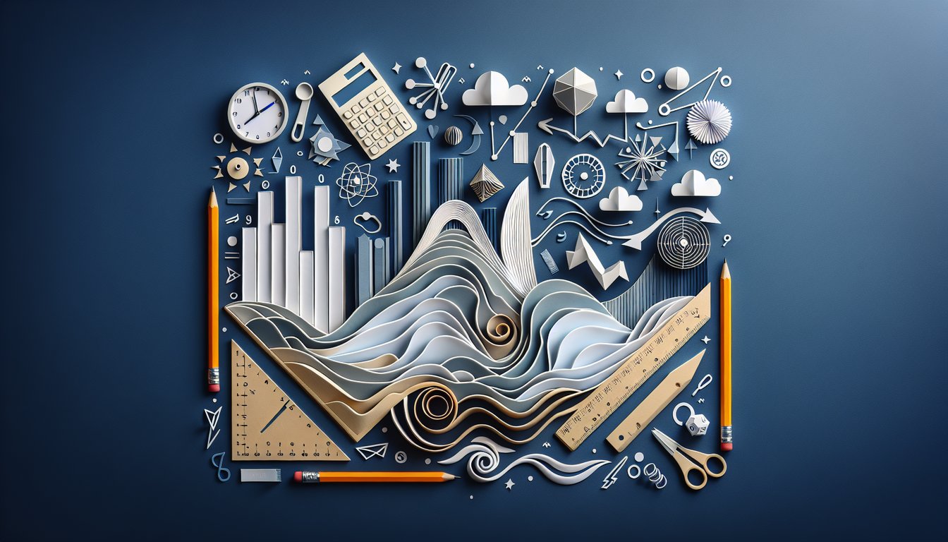 Colorful paper art promoting a trivia quiz on interpreting line graphs for middle school students.