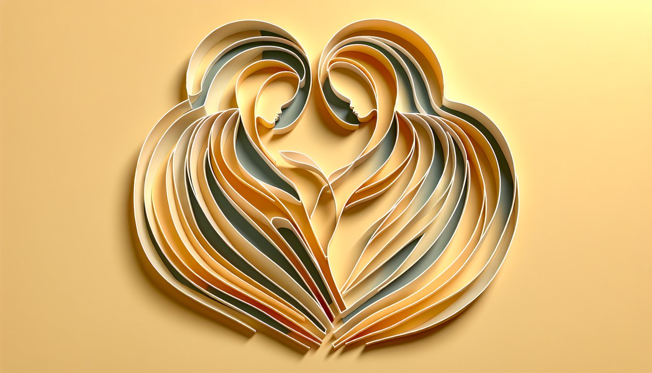 Paper art illustration for Boyfriend Test Quiz on a golden yellow background