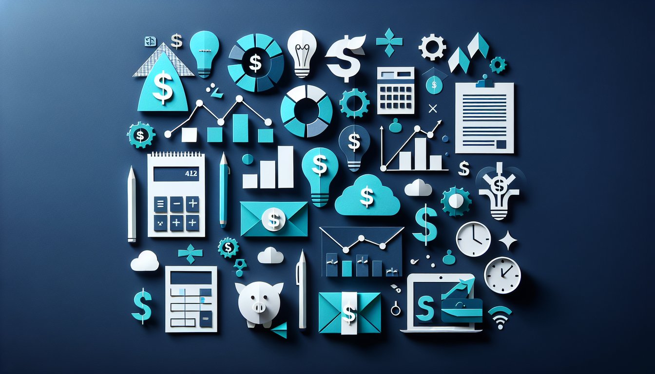 Paper art illustrating a trivia quiz for high school students on Financial Algebra concepts