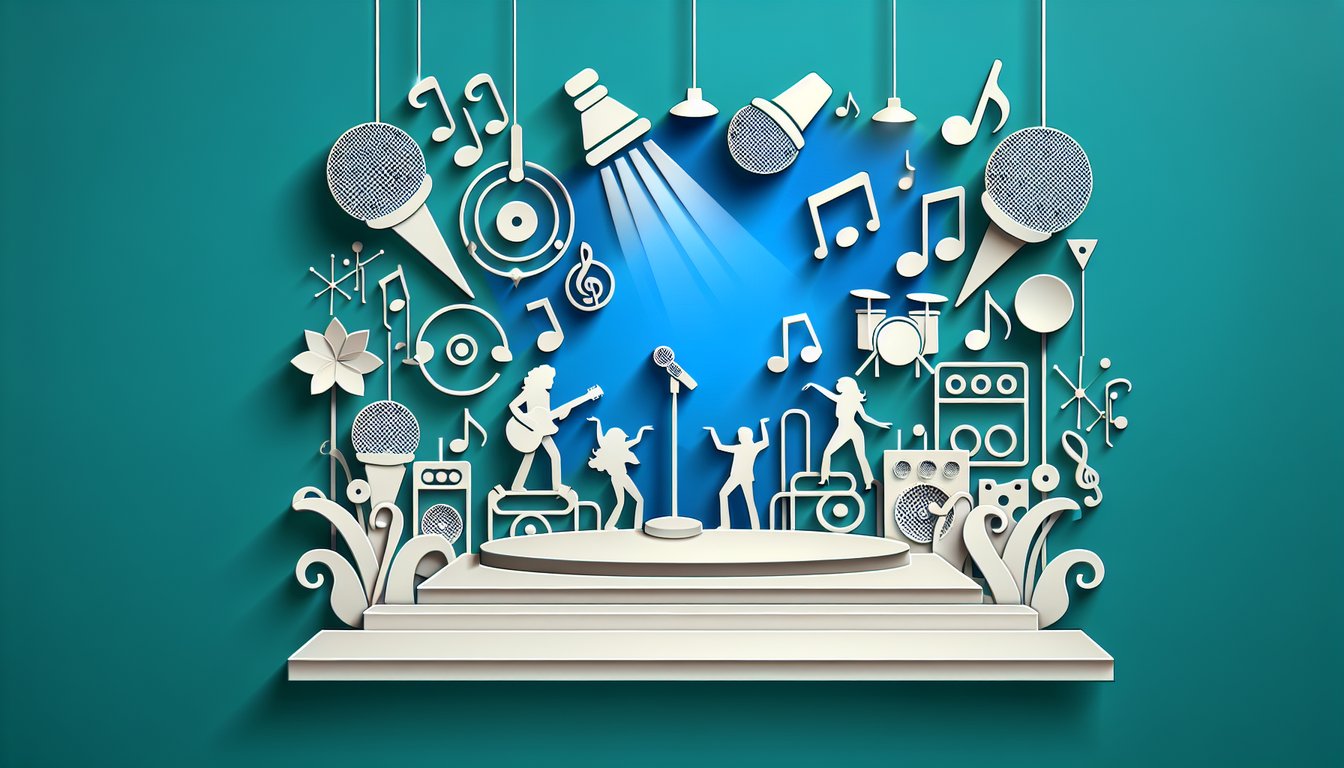 Paper art illustration for ATEEZ alter ego quiz on a teal background