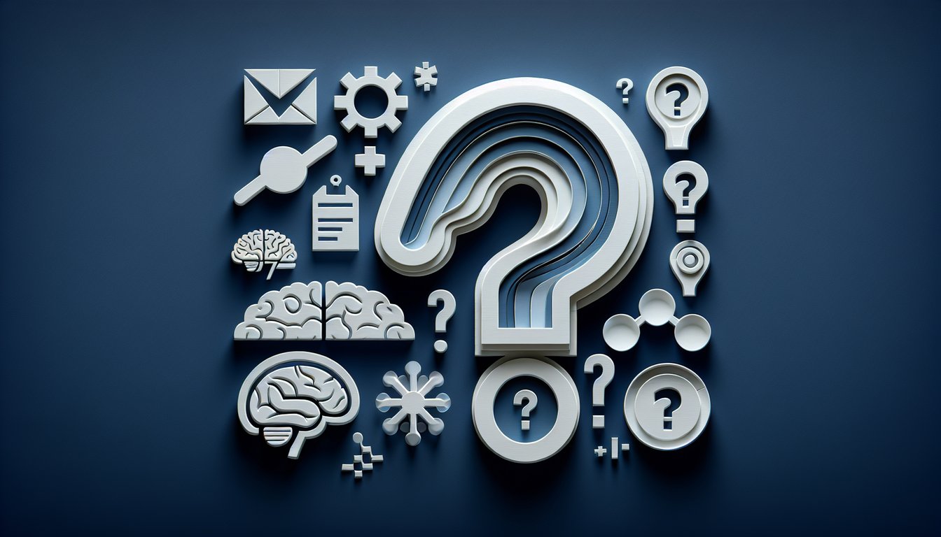 Paper art illustration for a migraine quiz on a dark blue background