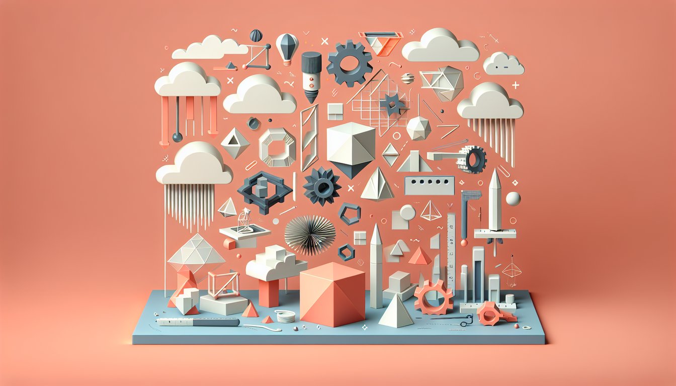 Paper art illustration for Geometry Dash quiz on a coral background
