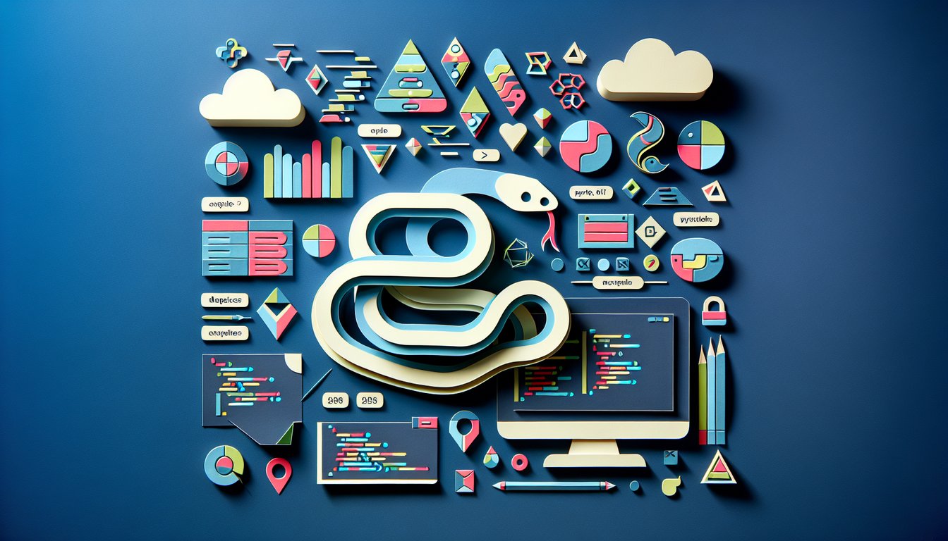 Colorful paper art featuring Python Variables Basics Quiz questions and answers.