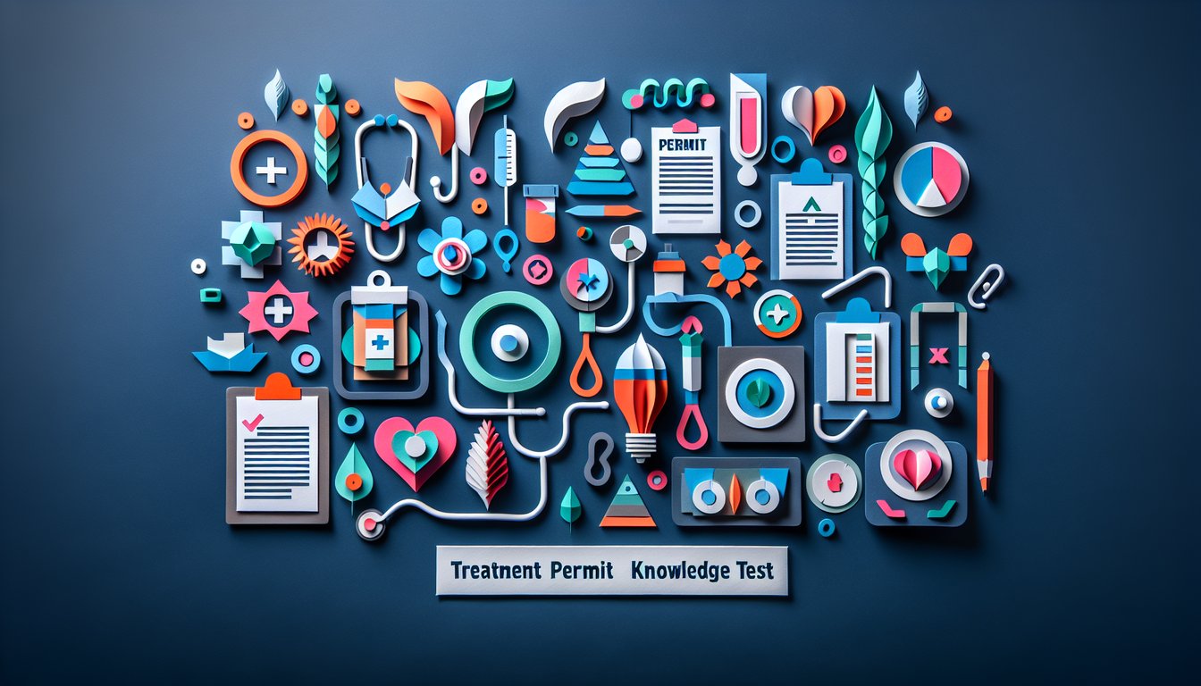 Colorful paper art representing a quiz on Treatment Permit Knowledge Test