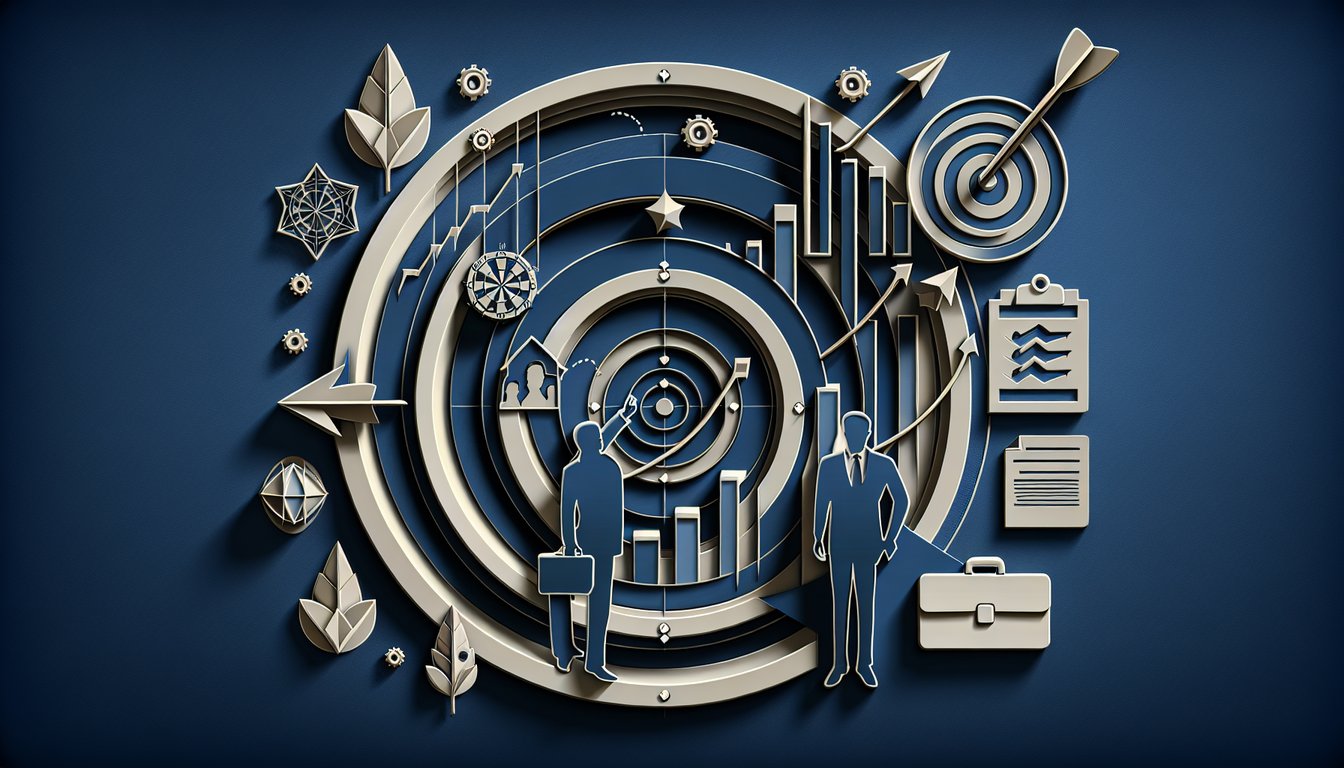 Paper art quiz illustration on dark blue background about challenger sales model skills assessment.