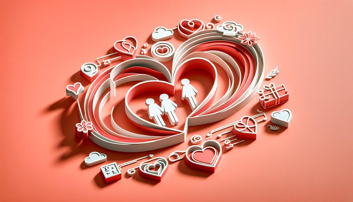 paper art hearts speech bubbles spelling bffs nicknames on coral background