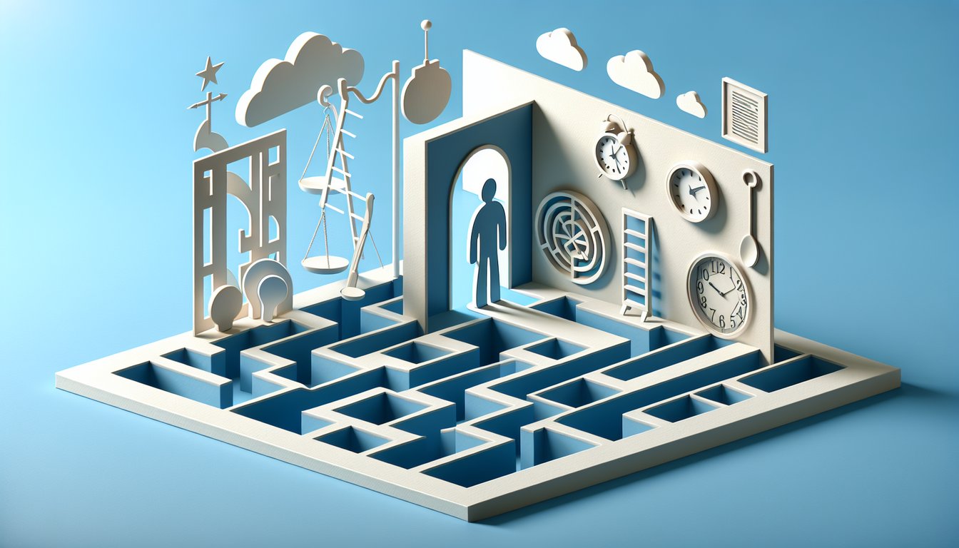 Paper art illustration for toxic trait test promoting self-awareness on sky blue background