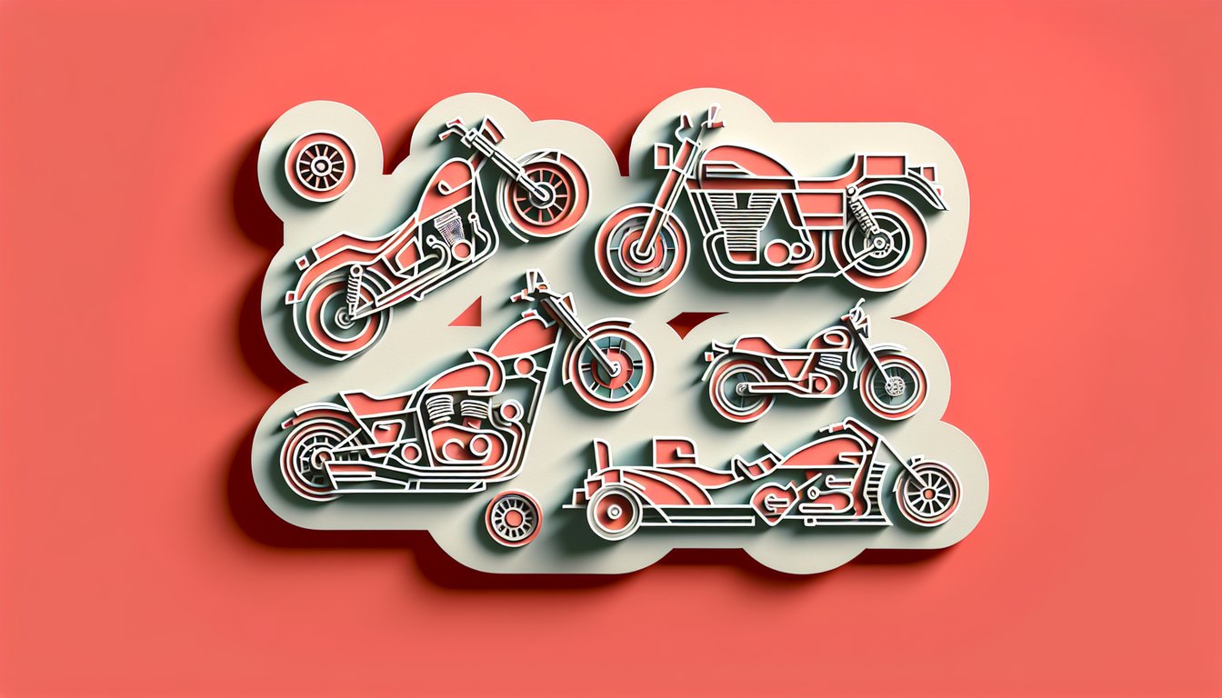 paper art motorcycle silhouette on coral background quiz prompt to find the perfect bike matching your personality and style