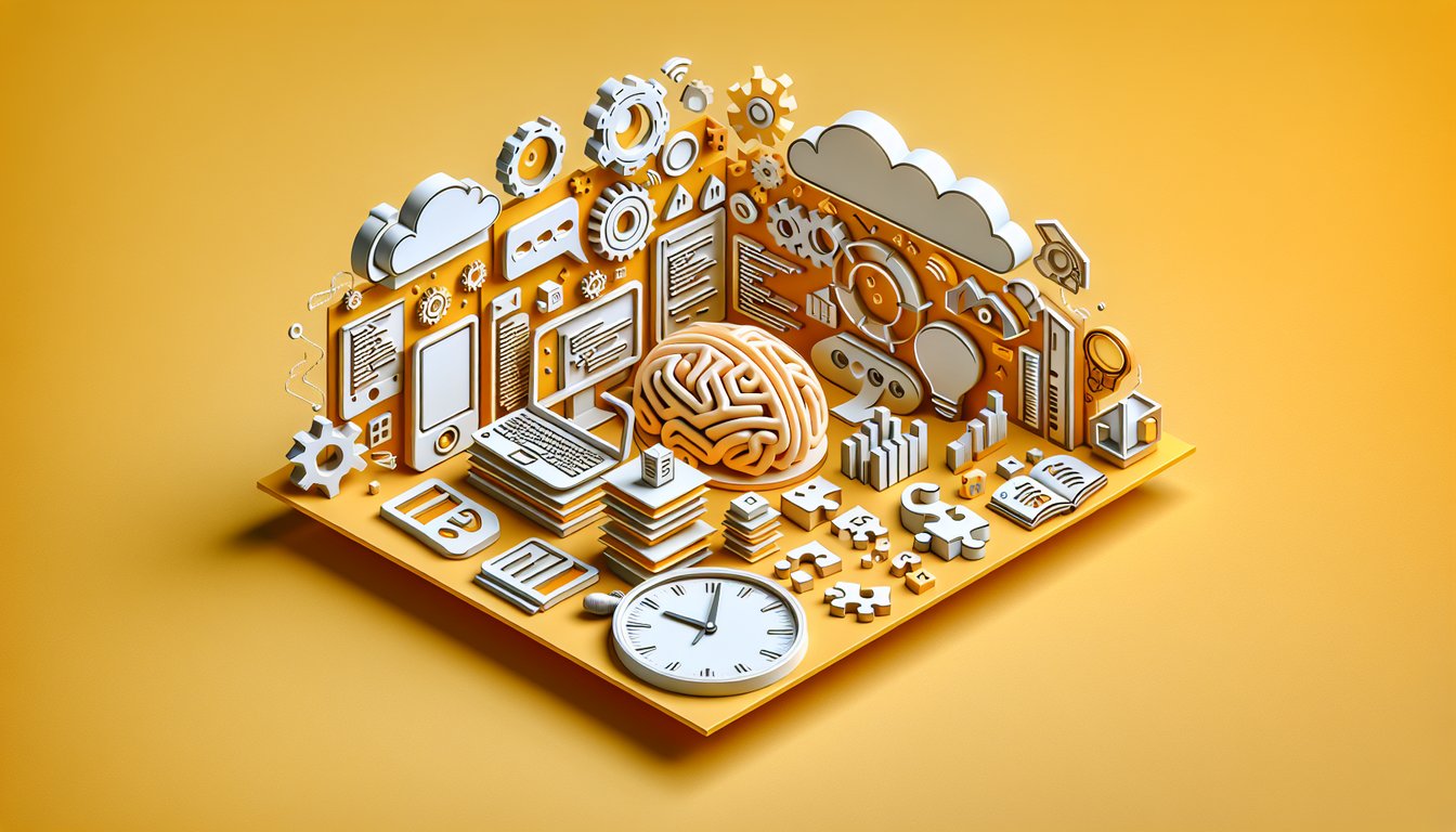 paper art illustration showing ASP Net 45 quiz concept with coding icons for C Sharp and VB on golden yellow background.