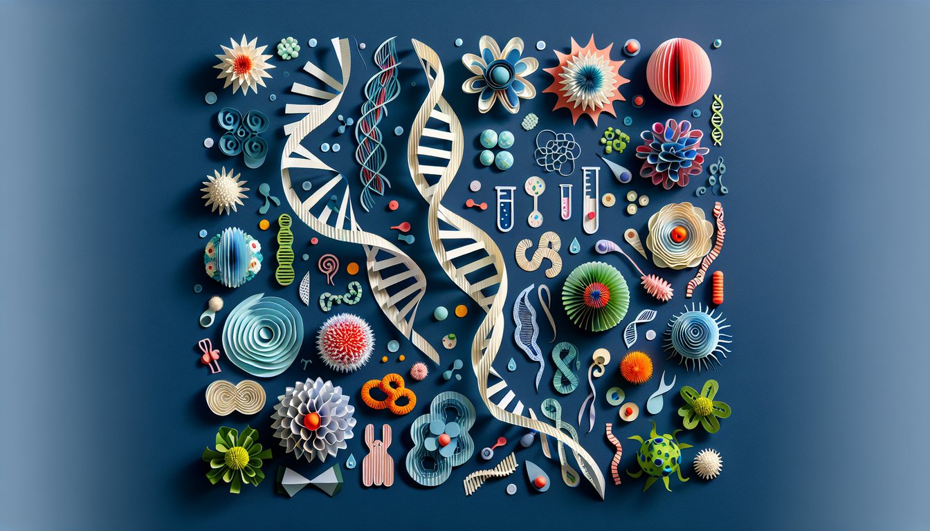 Colorful paper art promoting Bio 1406 Final Frenzy practice quiz for college students.