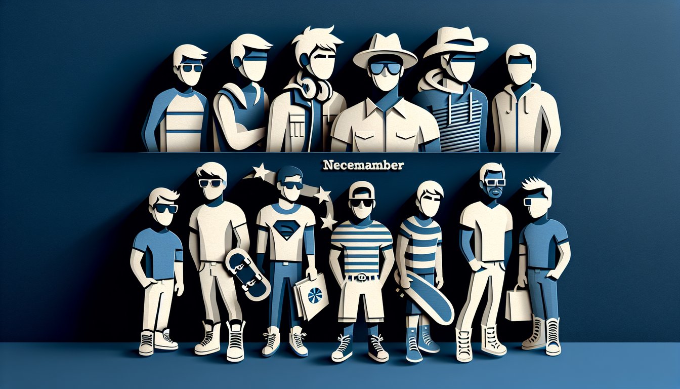 Paper art showing stylized letters and symbols suggesting cool nicknames on a dark blue background