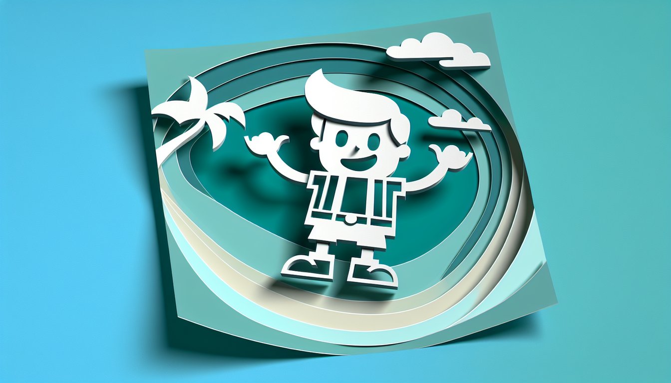 paper art style Little Bobby quiz header with playful cartoon face question mark elements quirky font on teal background