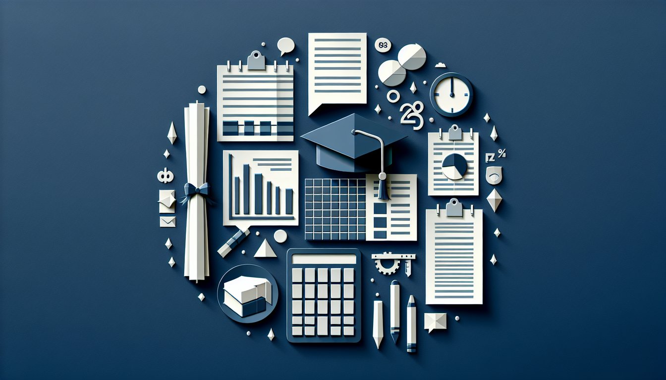 Paper art depicting a trivia quiz on Excel Mastery for high school and college learners.