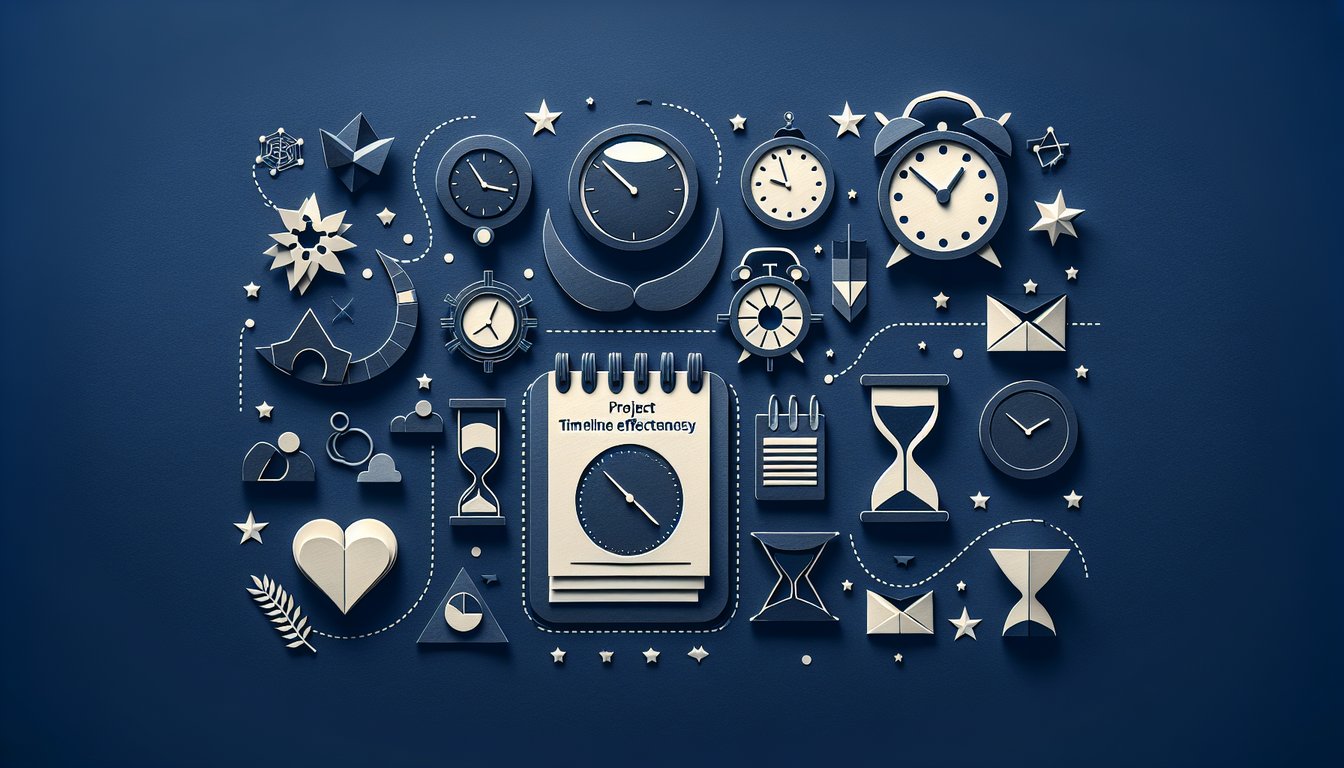 Colorful paper art representing a quiz on project timeline effectiveness