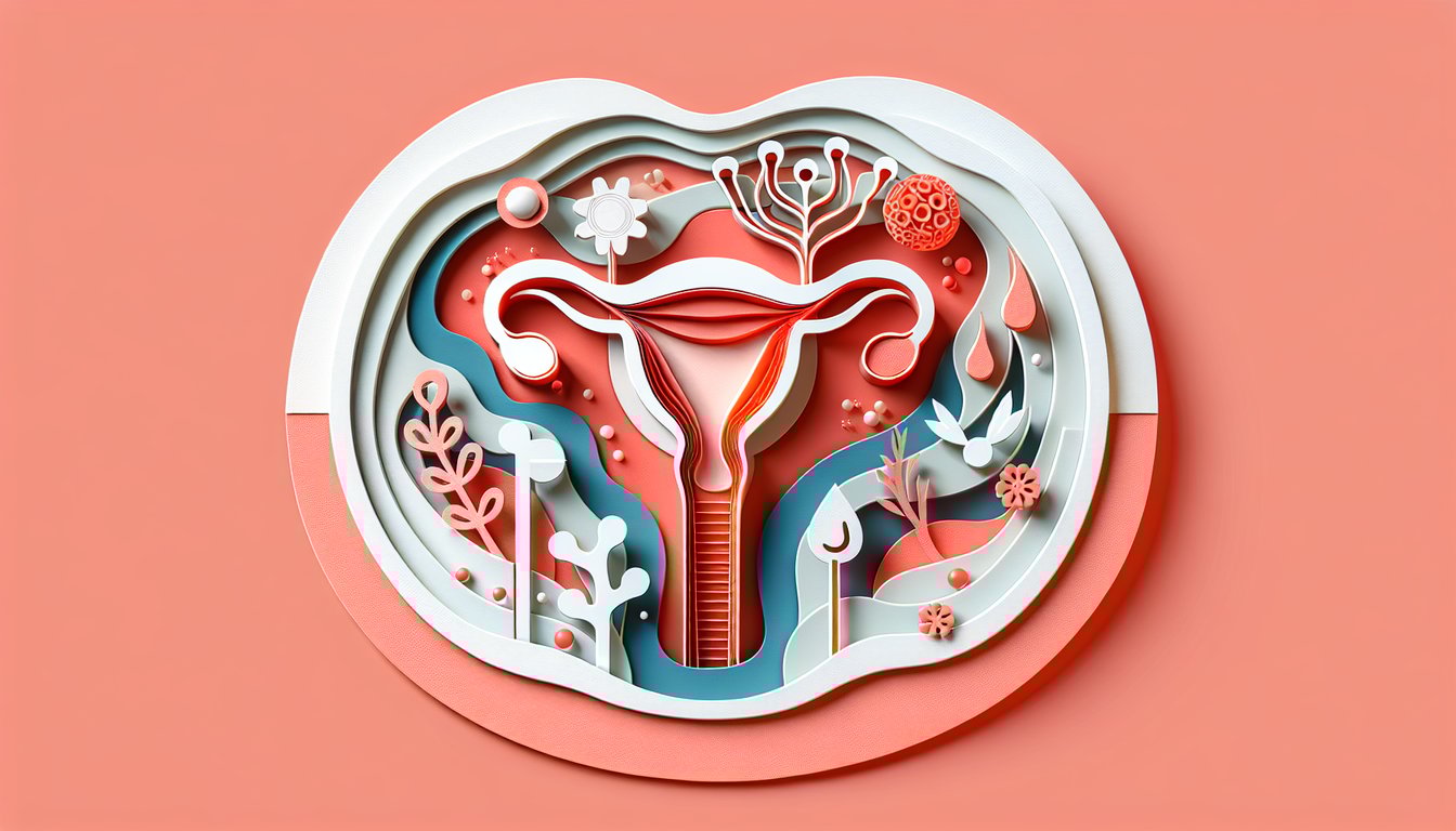 paper art style UTI quiz scene with bladder kidney urinary tract icons test score prompt on coral background