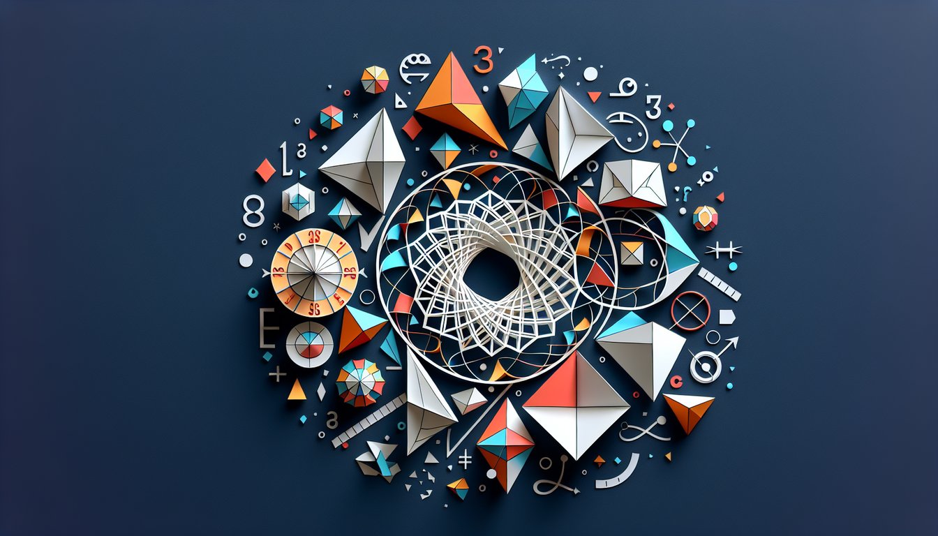Colorful paper art promoting The Dilation Decision Challenge quiz for high school geometry students.