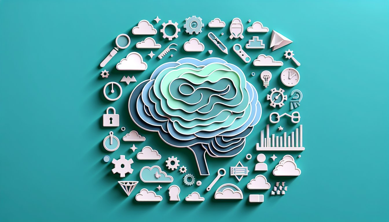 Paper art illustration showing a magnifying glass over a checklist and pencil on teal background