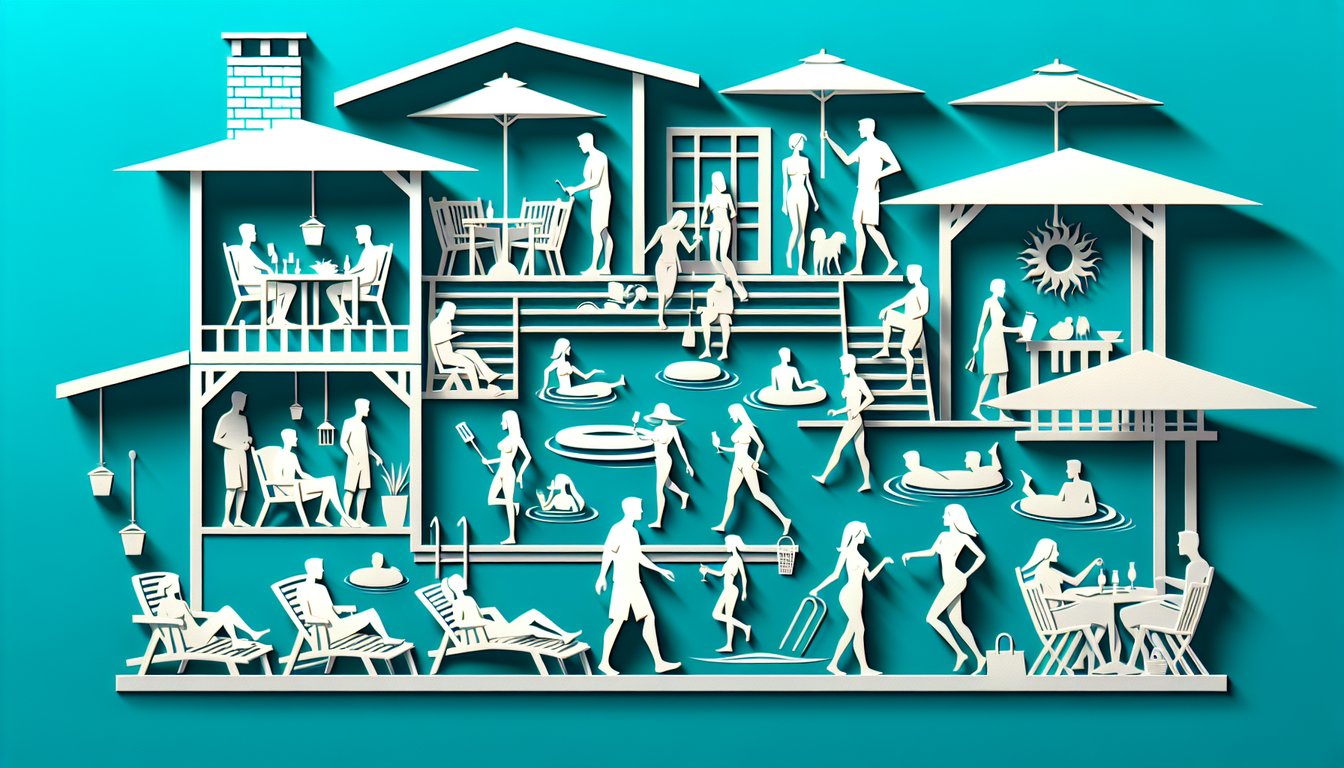 Paper art illustration quiz which Summer House castmate matches you on teal background