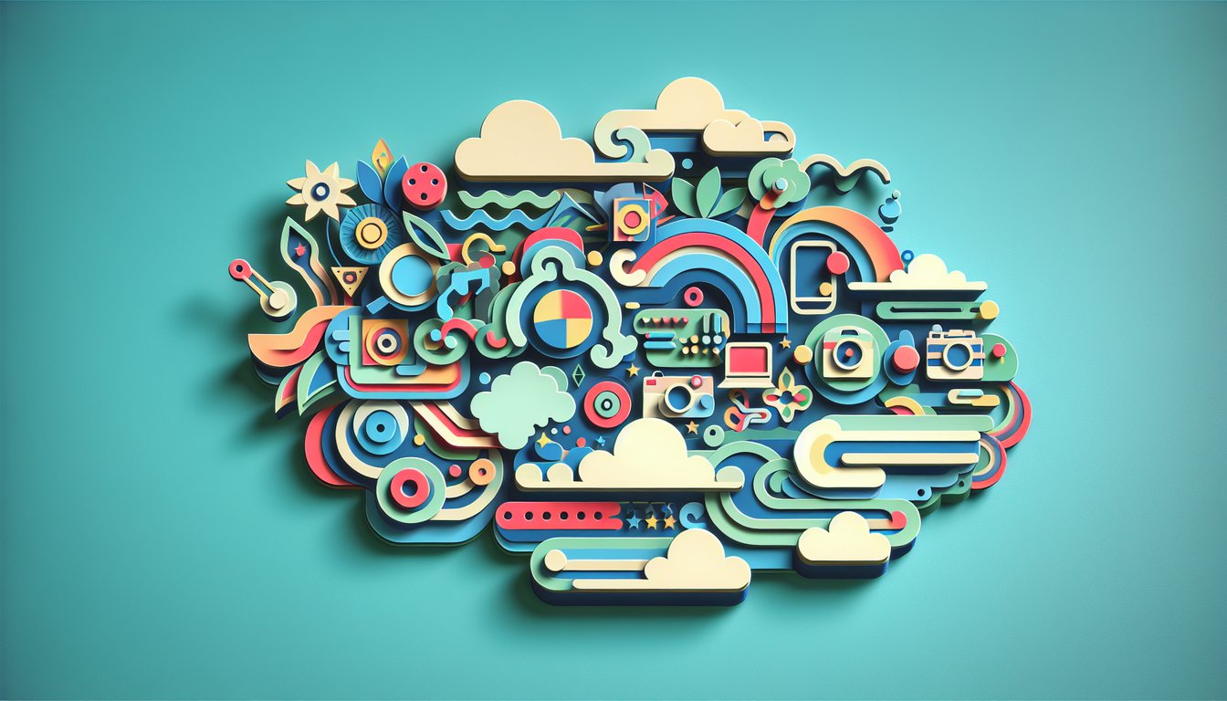 Paper art quiz illustration on slang term spaz meaning definition origin on teal background