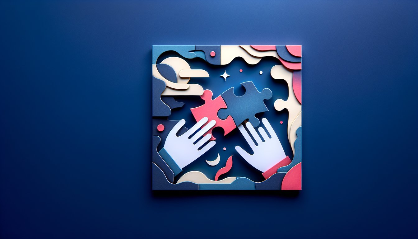 Paper art depicting a trivia quiz for high school students on matching related concepts.