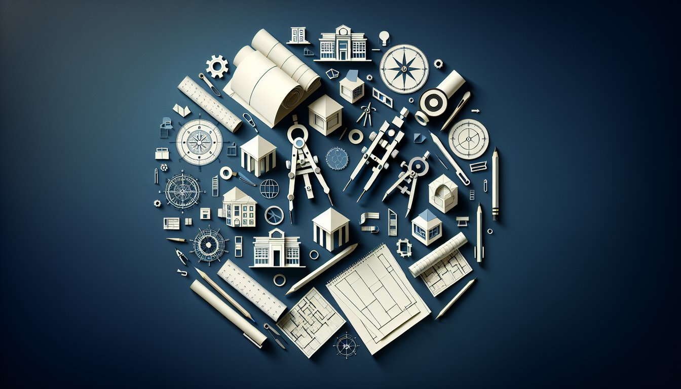 3D voxel art illustrating concepts from the Architectural Practice course.