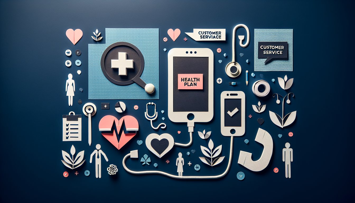 Colorful paper art displaying Health Plan Customer Service Knowledge Quiz theme
