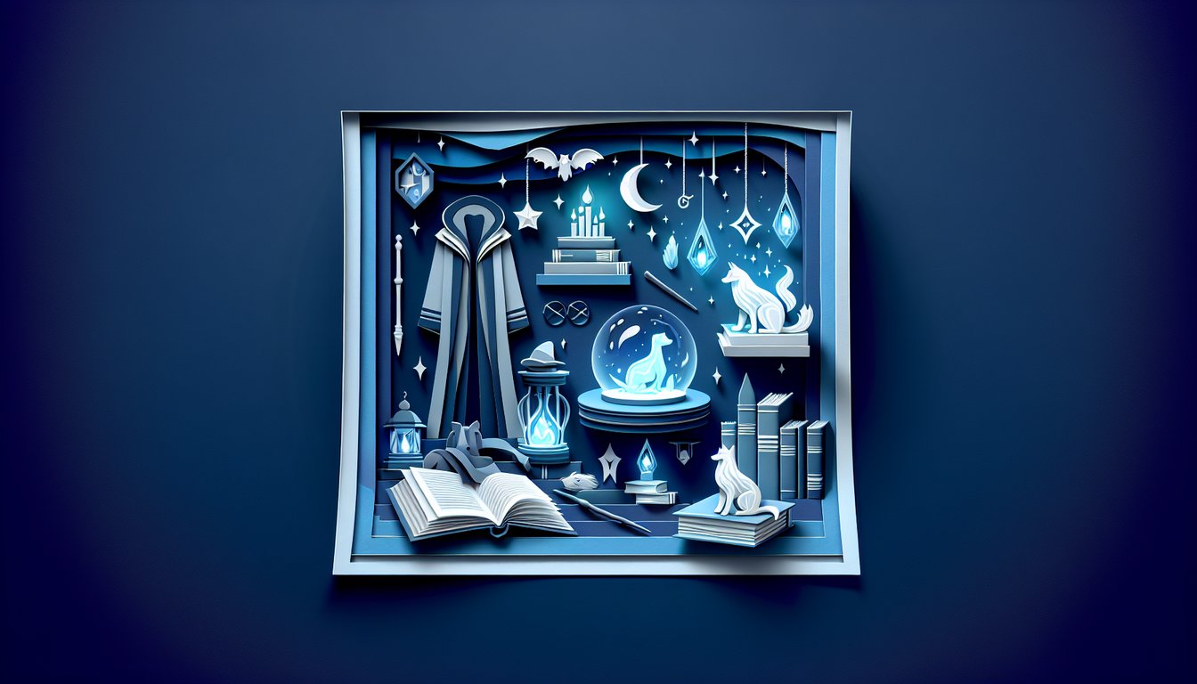 paper art style magical animal silhouettes float over dark blue background with what is my Harry Potter Patronus quiz title
