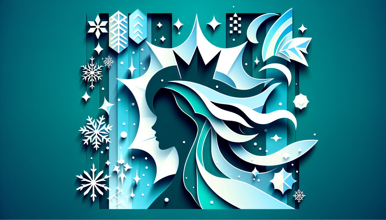 paper art illustration of RWBY Ice Queendom characters on teal background for quiz to reveal inner Huntress