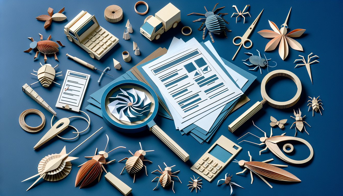 Colorful paper art depicting various pests for a Pest Control Knowledge Quiz