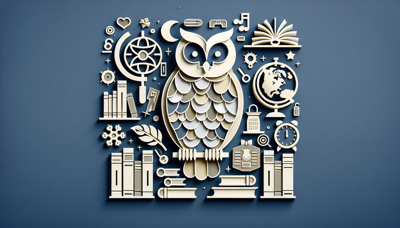 Paper art books quiz icons on dark blue background for free Library Week trivia challenge