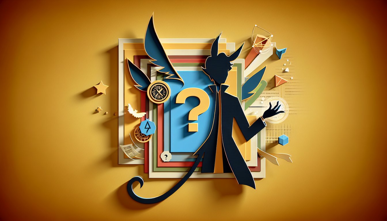 Paper art illustration showing Nightcrawler quiz teaser, stylized characters and bold text on a golden yellow background.