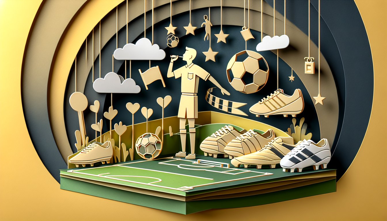 Paper art illustration for Messi knowledge quiz, trivia, career highlights, and facts on a golden yellow background.