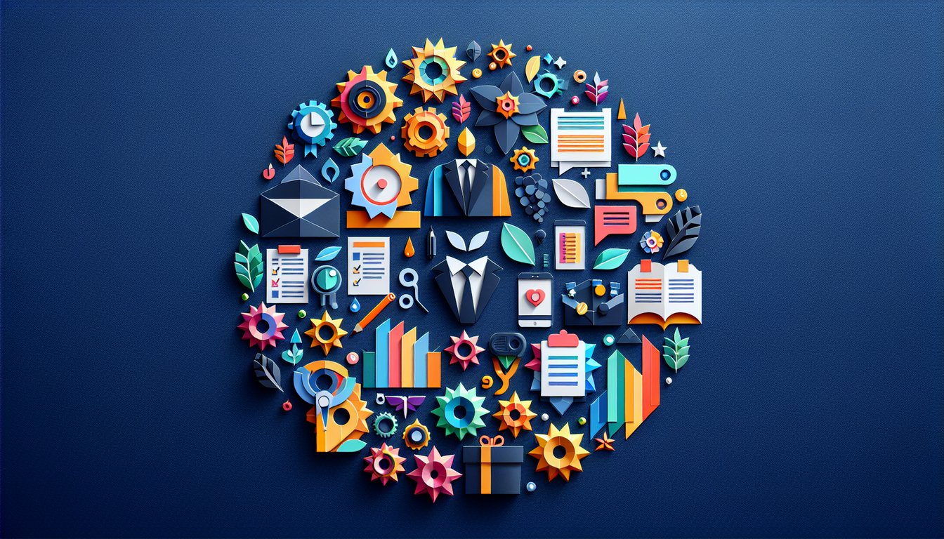 Colorful paper art highlighting Employee Product and Service Knowledge Quiz theme