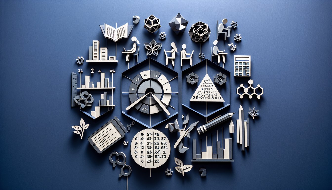 Paper art for Probability Sampling Challenge quiz for high school and college students.
