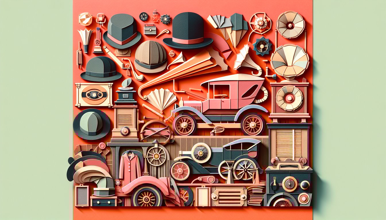Peaky Blinders trivia quiz paper art illustration on a coral background