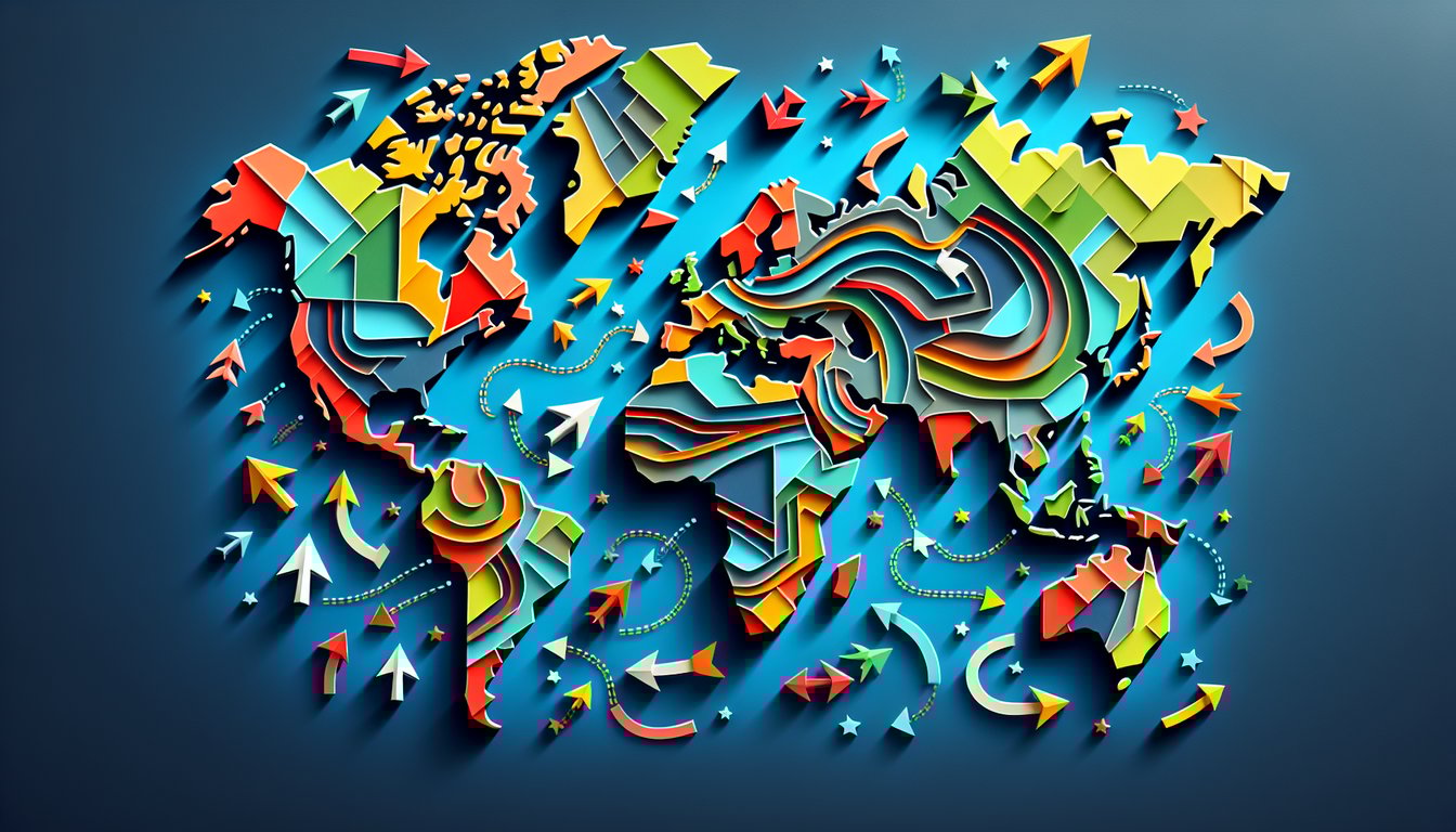 3D voxel art depicting Global Supply Chain Management course