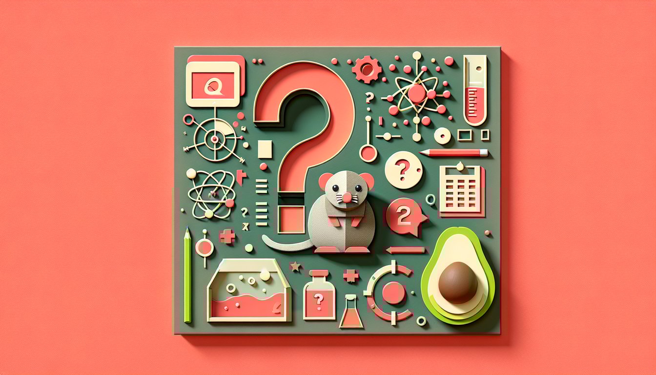 Paper art illustration of a smiling mole holding a quiz sheet with mole day facts and questions on coral background