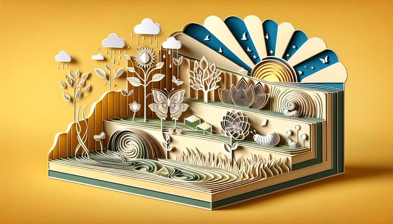 Paper art illustration for emotional maturity test on golden yellow background